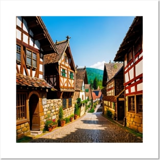 Medieval Village - Middle Ages German Architecture Posters and Art